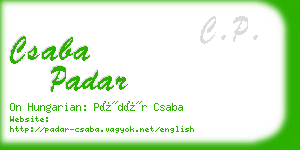 csaba padar business card